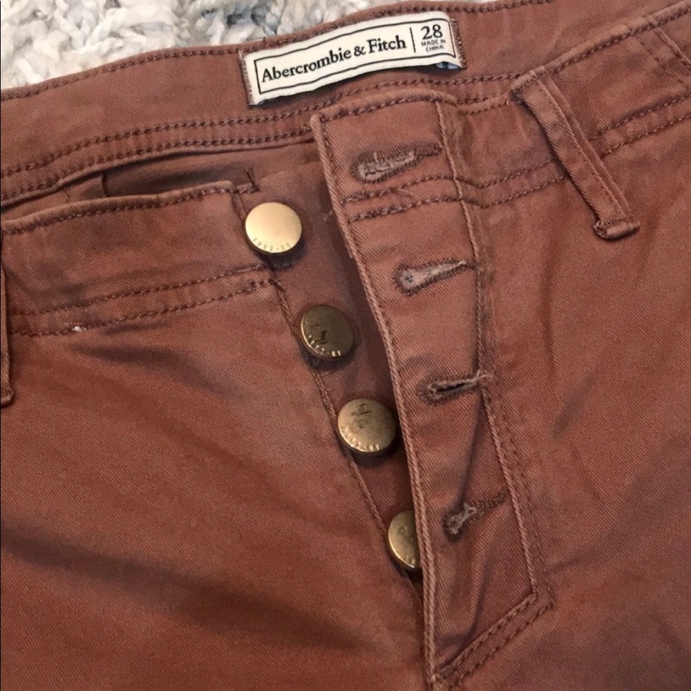 Abercrombie and Fitch Rust super skinny moto pants